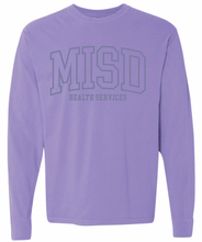Load image into Gallery viewer, MISD Health Services Collegiate Long Sleeve Tee (Multiple Color Options)