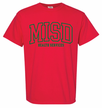 Load image into Gallery viewer, MISD Health Services Collegiate Tee ((Holiday Colors) Multiple Color Options)