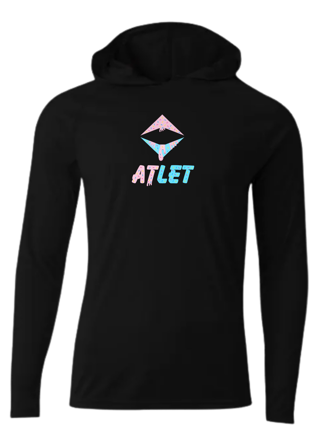 Atlet Drip Hooded Long Sleeve Performance-Black