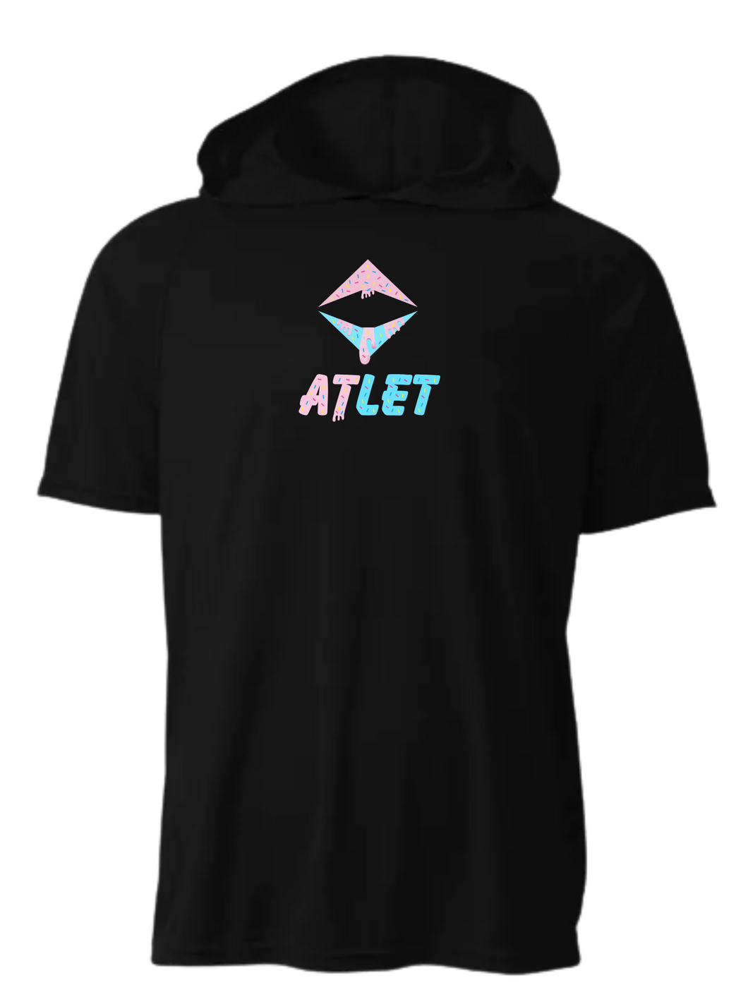 Atlet Drip Hooded Short Sleeve Performance Tee-Black