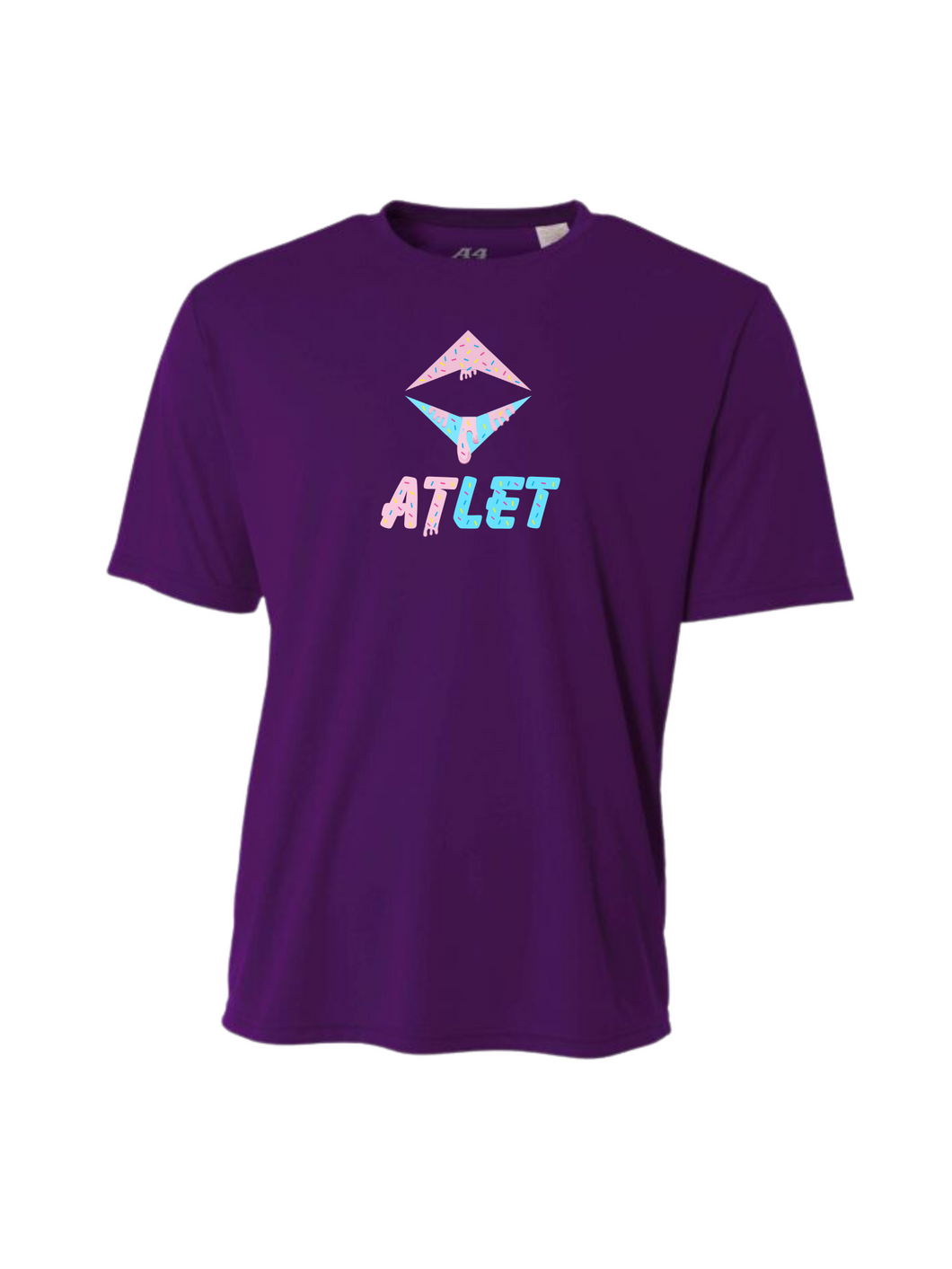Atlet Drip Short Sleeve Performance Tee-Purple