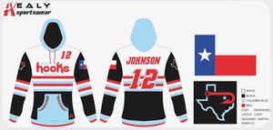 NTX Hooks Baseball Fully Sublimated Hoodie-Black Stripe