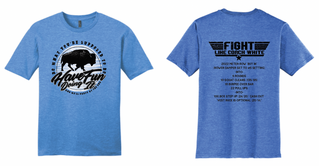 #CoachWhiteHeroWOD Tee (Front and Back Printing)