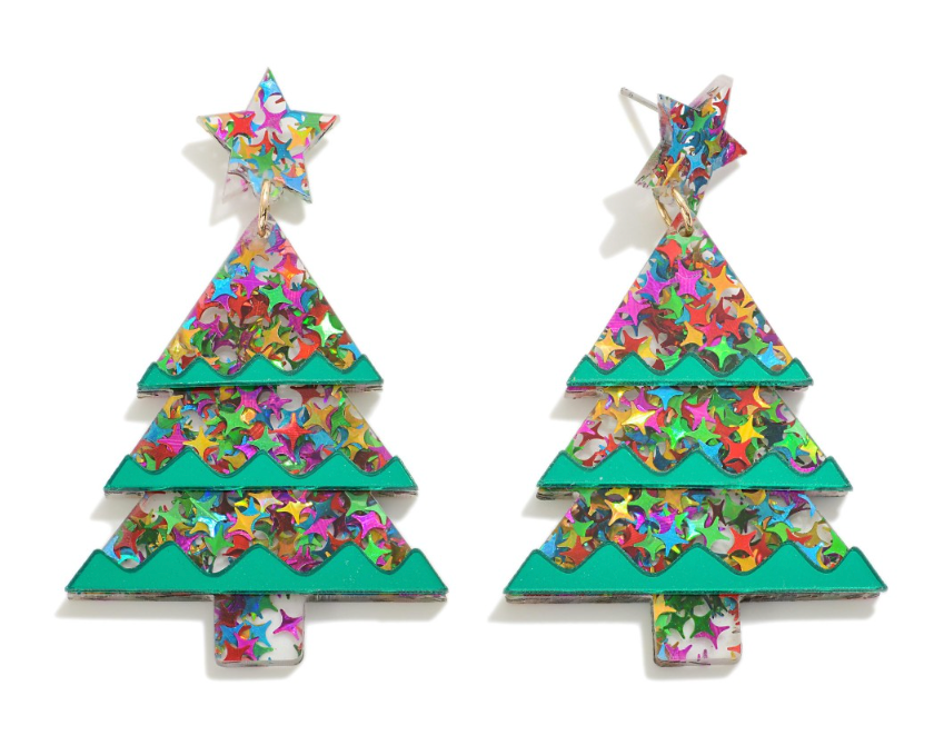 Confetti Glitter Tree Earrings