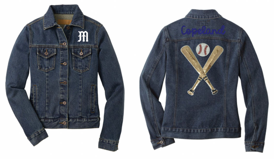 MHS Panther Baseball Custom Player Denim Jacket