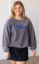 Load image into Gallery viewer, Panthers Script Puff Embroidered Corded Crew (Multiple Color Options)
