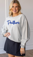 Load image into Gallery viewer, Panthers Script Puff Embroidered Corded Crew (Multiple Color Options)
