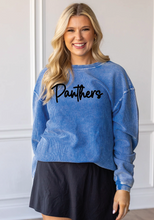 Load image into Gallery viewer, Panthers Script Puff Embroidered Corded Crew (Multiple Color Options)
