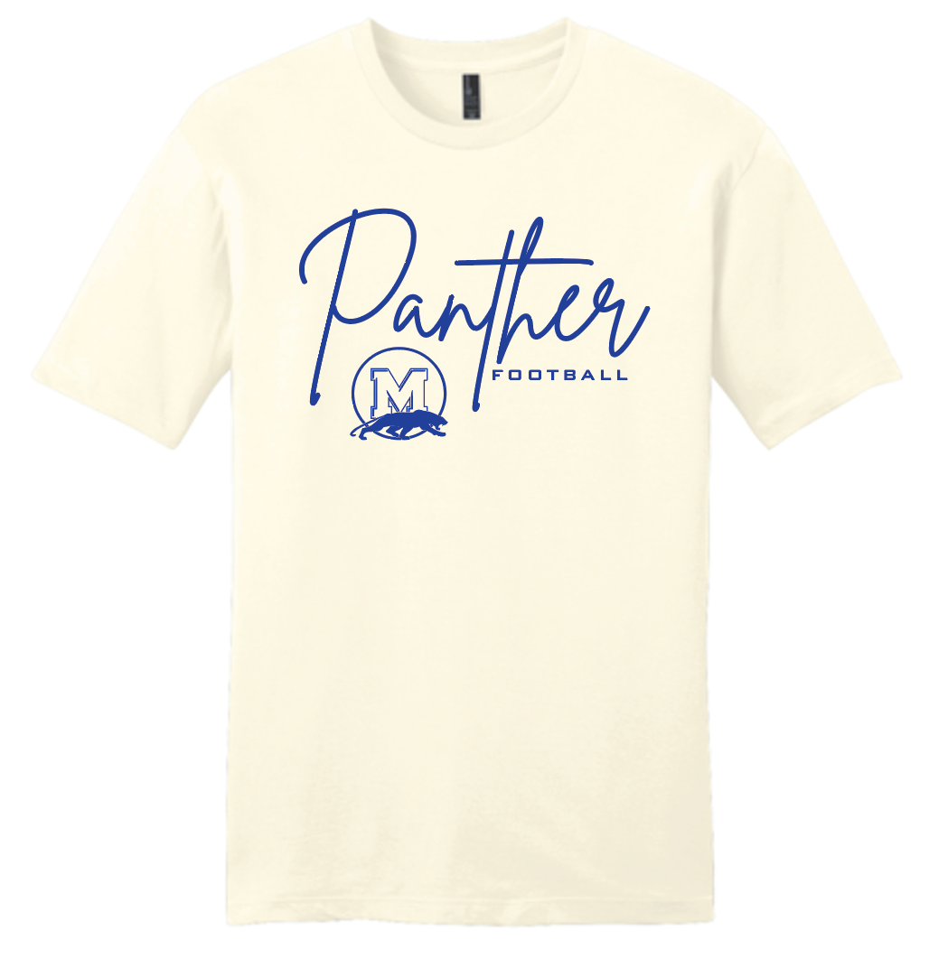 Panther Football Script Apparel Natural (Multiple Apparel Options)