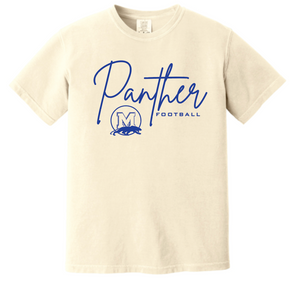 Panther Football Script Apparel Natural (Multiple Apparel Options)