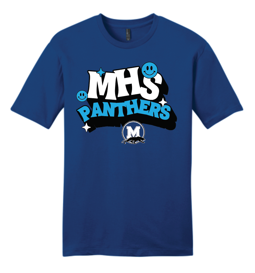 Midlothian Panthers Smiley Apparel (Multiple Apparel Options)