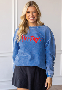 Heritage Script Puff Embroidered Corded Crew (Multiple Color Options)