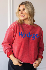 Heritage Script Puff Embroidered Corded Crew (Multiple Color Options)