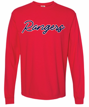 Load image into Gallery viewer, Rangers Baseball Script Apparel (All Apparel Options)(Adult)
