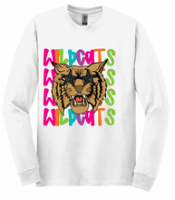 Load image into Gallery viewer, Wildcats Colorful Repeating Apparel (Multiple Apparel Options) ADULT
