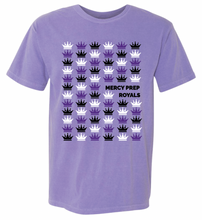 Load image into Gallery viewer, Mercy Prep Repeating Crowns Purple Apparel (Multiple Apparel Options) ADULT
