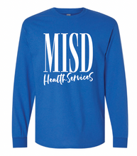 Load image into Gallery viewer, MISD Health Services Script Long Sleeve Tee (Gildan/Multiple Color Options)

