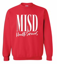 Load image into Gallery viewer, MISD Health Services Script Sweatshirt (Gildan/Multiple Color Options)
