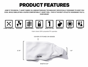Forge JUNK Big Bang Lite Headband-White Camo