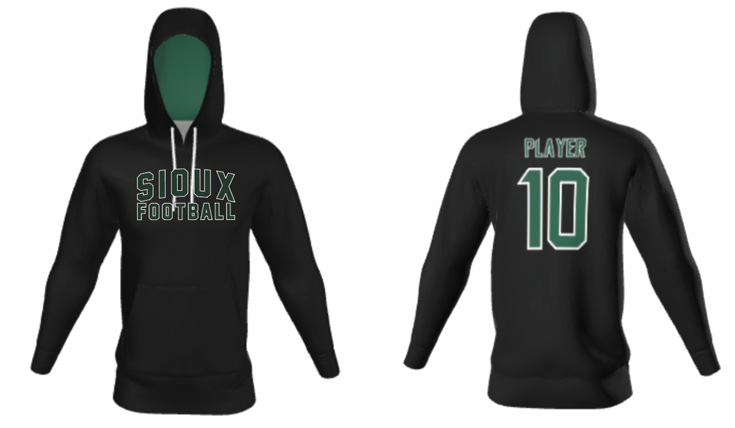 Sioux Football Player Hoodie (15 DAY TURN AROUND AFTER ORDER CLOSE ON 10/19)