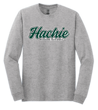 Load image into Gallery viewer, Hachie Script Grey Apparel (All Apparel Options) (Youth)
