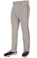 Load image into Gallery viewer, Texas Heaters Champro Triple Crown 2.0 Baseball Pants with Braid (Knickers/Open Bottom/Tapered) GREY/RED
