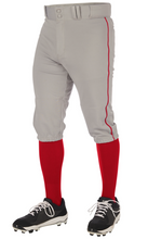 Load image into Gallery viewer, Texas Heaters Champro Triple Crown 2.0 Baseball Pants with Braid (Knickers/Open Bottom/Tapered) GREY/RED
