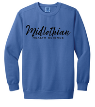 Load image into Gallery viewer, MHS Health Science Script Embroidered Sweatshirt (Multiple Color Options)
