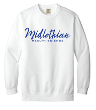 Load image into Gallery viewer, MHS Health Science Script Embroidered Sweatshirt (Multiple Color Options)
