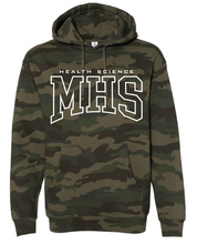 Load image into Gallery viewer, MHS Health Science Collegiate Camo Hoodie (Multiple Color Options)
