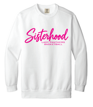 Load image into Gallery viewer, MHS Lady Panthers Basketball Sisterhood Embroidered Sweatshirt (Multiple Color Options)
